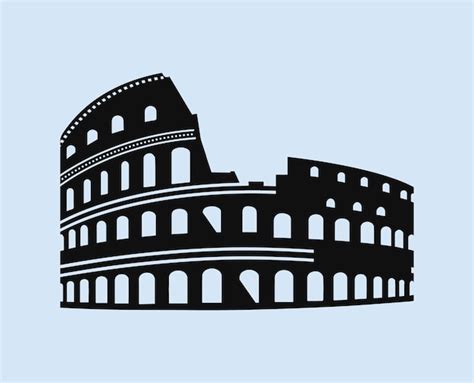 Premium Vector | A black silhouette vector of the majestic colosseum in rome