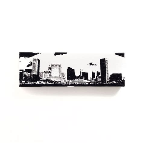 Baltimore Skyline Canvas 12 X 4 Inches White With Black - Etsy