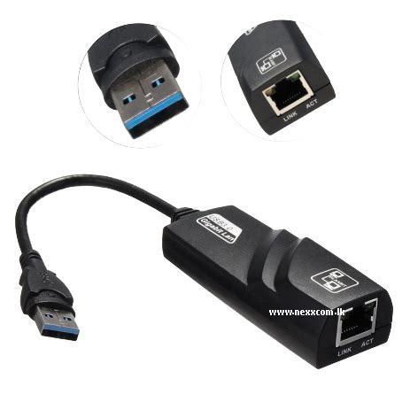 USB 3.0 ETHERNET RJ45 ADAPTOR (BLACK) - Nexcom Computers