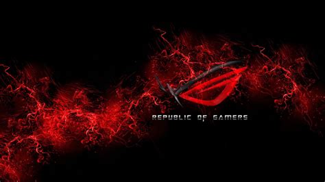 Red and black Republic of Gamers digital wallpaper, ASUS, gamers, video ...