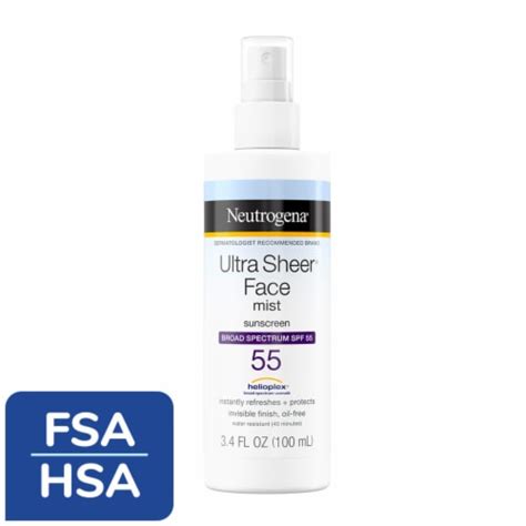 Neutrogena® Ultra Sheer Face Mist SPF 55 Sunscreen Spray, 3.4 fl oz - Food 4 Less