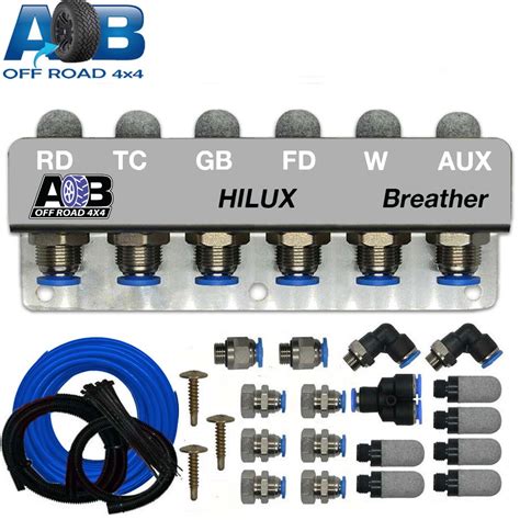 Diff Breather Kit 6 Port fits Toyota Hilux N70 KUN26R KUN26 blue hose ...