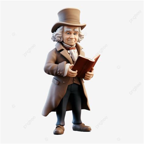 Redeemed Scrooge Christmas 3d Character For Winter Day In Transparent ...