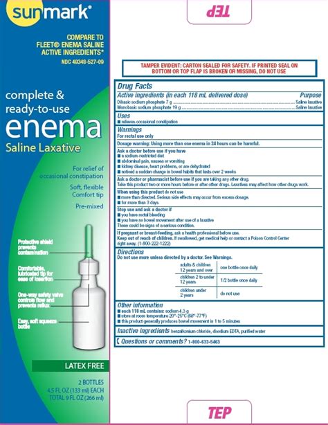 SALINE LAXATIVE- sodium phosphate enema