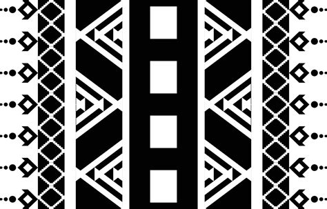 black and white tribal Geometric pattern in ethnic style seamless pattern vector illustration ...