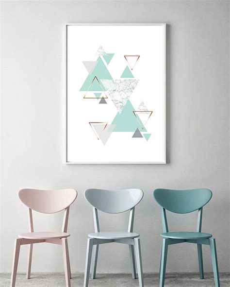 Turquoise and Gold Wall Art Abstract Mint Green Wall Decor - Etsy