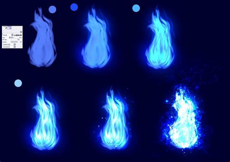 Blue Fire - EASY tutorial by ryky | Digital painting tutorials, Painting tutorial, Digital painting