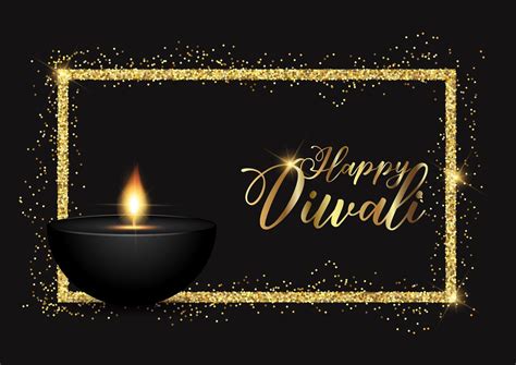 Diwali background with gold glittery border 678846 Vector Art at Vecteezy