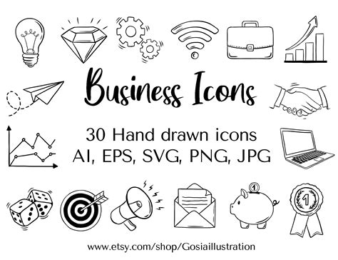 Business Vector Icons Set, EPS, AI, Png, Svg, Logo Element, Office ...