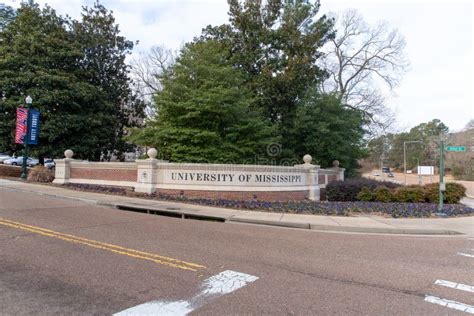 University of Mississippi Sign at the Entrance of Campus in Oxford, MS ...