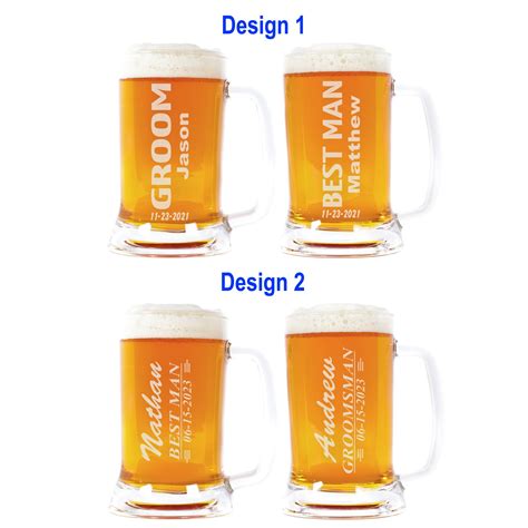 Personalized Groomsmen Beer Mug for Wedding