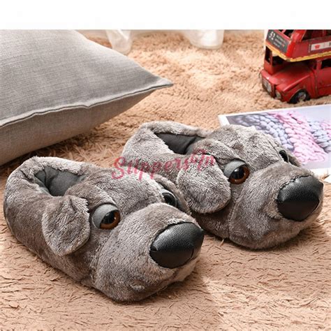 Cute Dog Slippers for Adults Fuzzy Animal Slipper Shoes