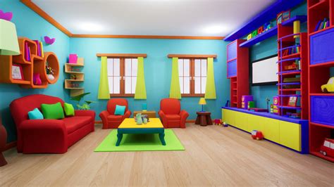 Living Room Cartoon Background – Modern Home