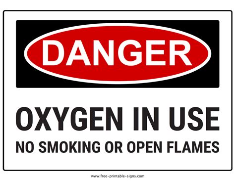 Oxygen In Use Printable Sign