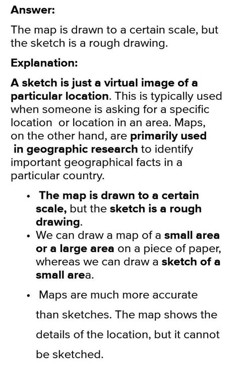 "Sketch is different from a map." Give Reason. - Brainly.in