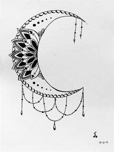 Mandala Feminine Moon Tattoo Designs