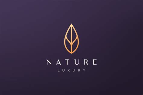 simple gold leaf logo in luxurious style (1105190)