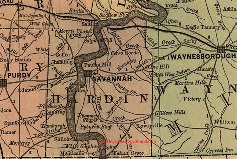 Hardin County, Tennessee 1888 Map