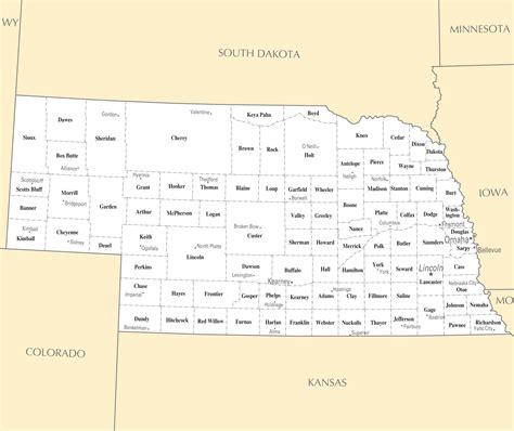 Nebraska Cities And Towns - MapSof.net