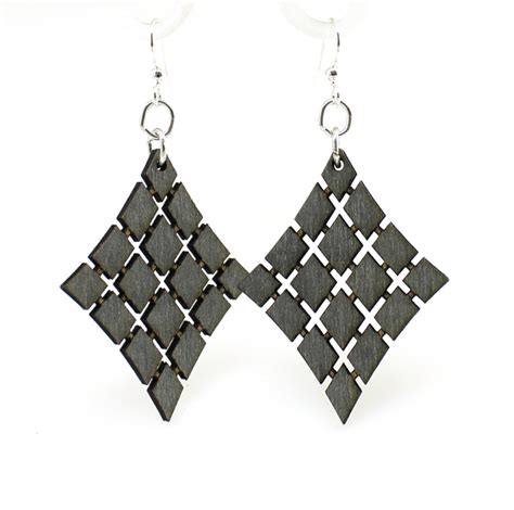 Floating Diamond Wood Earrings made from Eco-Friendly Wood!