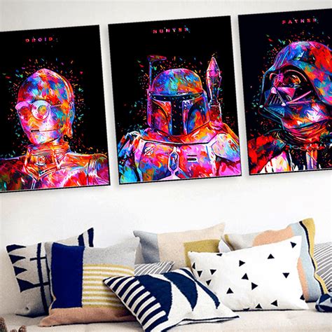 Star Wars Modern Home Canvas $4.8 #starwars # #BobaFett #C3PO #DarthVader | Star wars painting ...