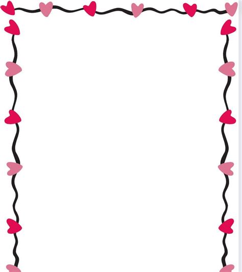 Sweet Heart Border Blank Printable Instant Download Valentines Day Border Minimal Scrapbook ...