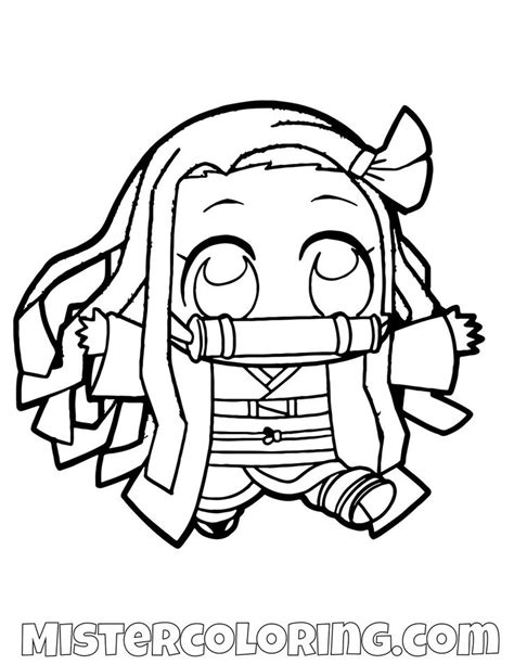 Nezuko Kamado Chibi Demon Slayer Coloring Pages For Kids | Chibi coloring pages, Demon slayer ...