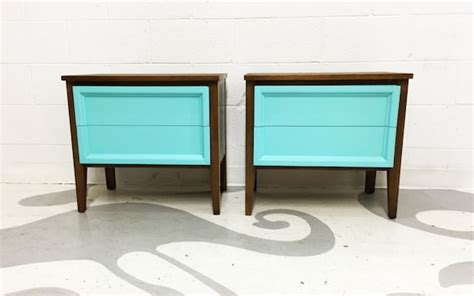mid century modern end tables with two painted in by dsartereno