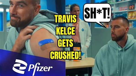 Chiefs Player Travis Kelce SHOWS UP in CRINGE PFIZER AD for the JAB! NFL Fans CRUSH HIM!