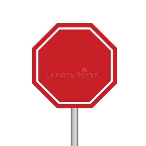 Red Octagon Blank Sign stock illustration. Illustration of objects ...