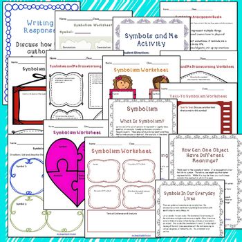 Symbolism Graphic Organizers and Handout High School Edition by Omega English