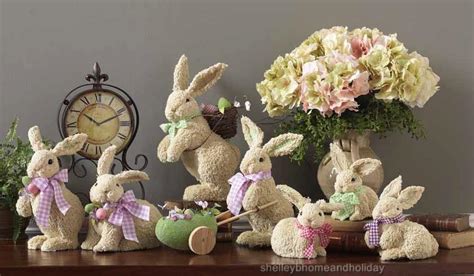 NEW RAZ 8 inch Easter Bunny with hat set of 3 rabbit decorations VT E3252294