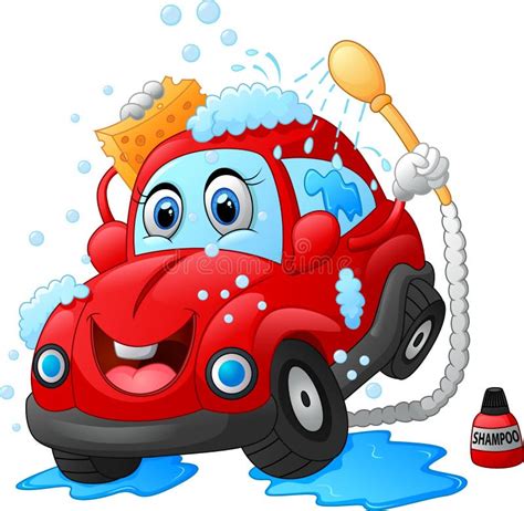 Cartoon car wash character stock illustration. Illustration of automotive - 60363841