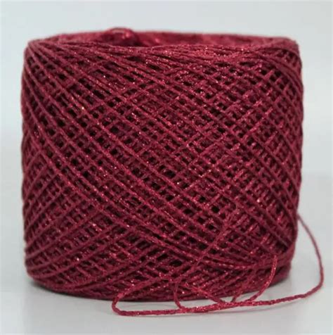 Quality 250g Beautiful Red Silk Cotton Metallic Yarn Skein Hand Knitting Gold Silver wire Thick ...