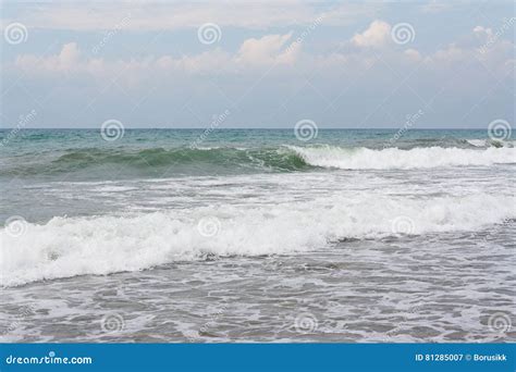 Raging Waves on the Sea in Morning before the Storm Stock Image - Image ...