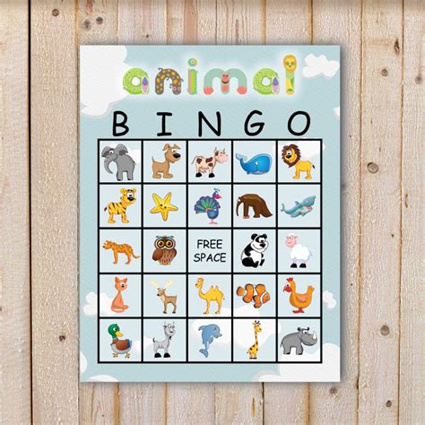 Animal Bingo Game With 20 Unique Bingo Cards and 45 Large and Small ...