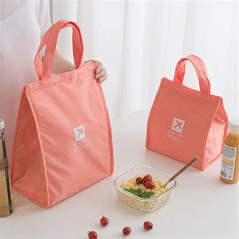 Portable Lunch Bag Simple Waterproof Insulated Cooler Bags Thermal Food Picnic Lunch Bags Kids ...