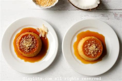 Coconut flan with orange caramel - Laylita's Recipes