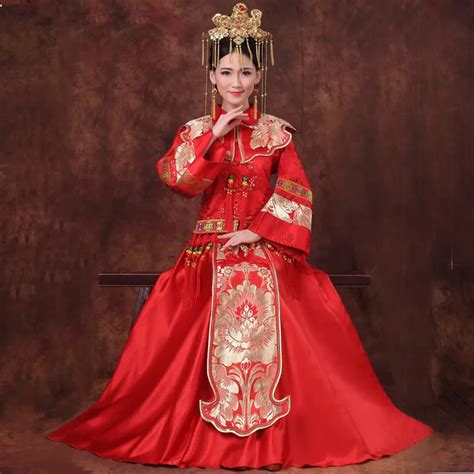 New Red traditional chinese wedding dress Qipao National Costume Womens Overseas China Style ...