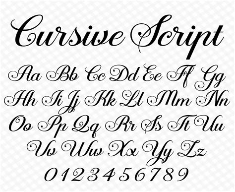Letters In Cursive Font