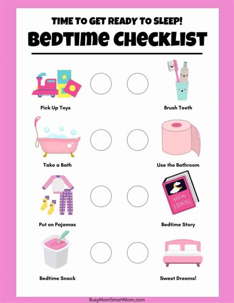 Free Bedtime Routine Chart (5 Cute Printable Bedtime Charts for Kids ...