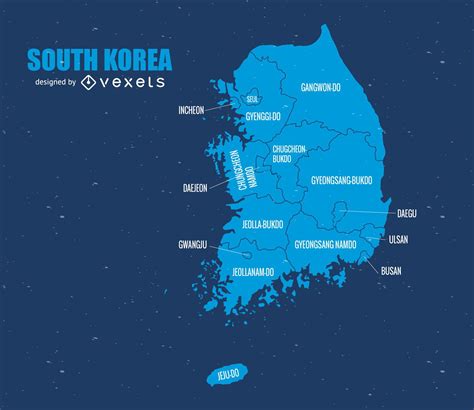 South Korea Map Vector Vector Download