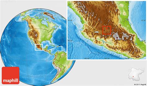 Physical Location Map of Pueblo Nuevo