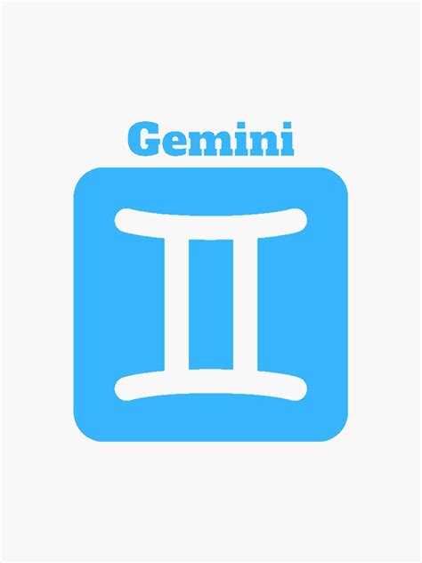 "Gemini (Blue)" Sticker for Sale by Yayztie-Mclovin | Redbubble