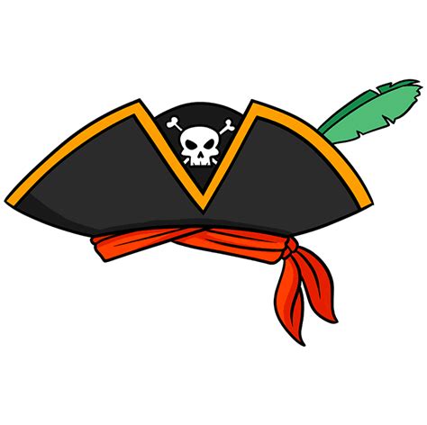 how to draw a pirate hat step by step - minimalistvectorartillustrations