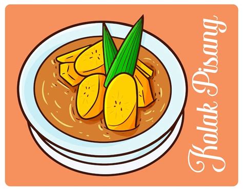 Premium Vector | Yummy kolak pisang, a ramadan dessert from indonesia in simple doodle style