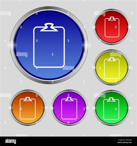 File annex icon. Paper clip symbol. Attach sign. Set of coloured ...