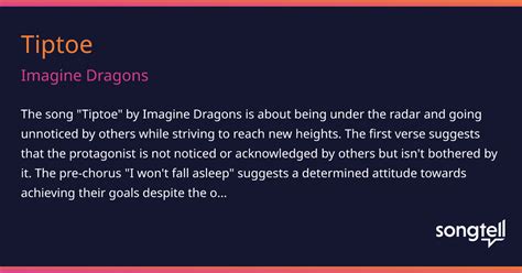 Meaning of Tiptoe by Imagine Dragons