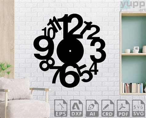 Numbers Clock Cut Files Wall Clock Laser Cut Dxf Clock Svg - Etsy