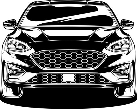 Black and white car vector illustration for conceptual design 7478435 Vector Art at Vecteezy